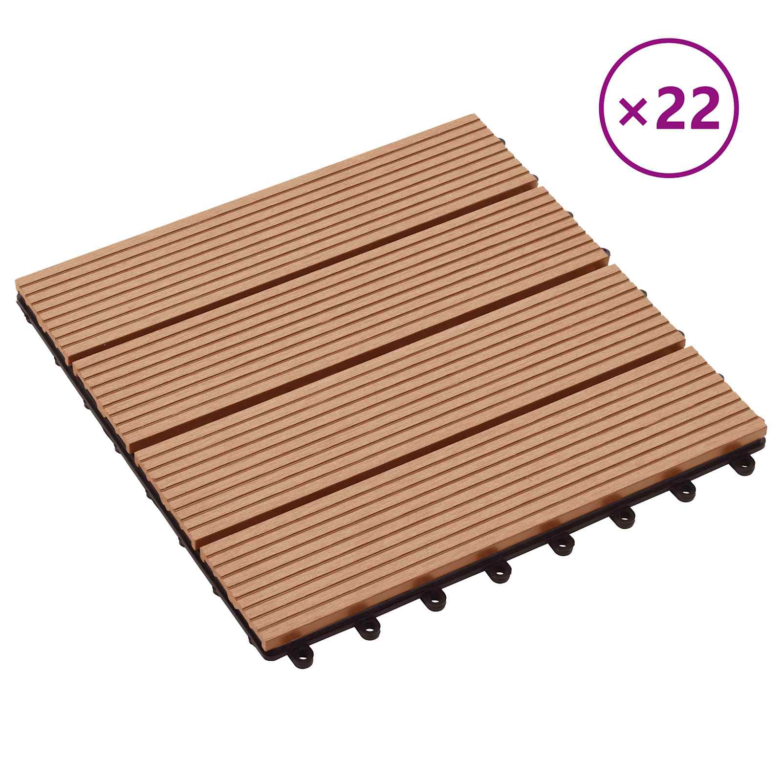 vidaXL Terrassenfliese 22 pcs Teak 30 x 30 cm WPC