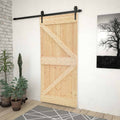 vidaXL Schiebetür Natürlich und Schwarz 80 x 210 cm