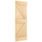 vidaXL Schiebetür Natürlich und Schwarz 70 x 210 cm Massivkiefer