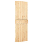vidaXL Schiebetür Natürlich und Schwarz 70 x 210 cm Massivkiefer
