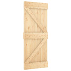 vidaXL Schiebetür Natürlich und Weiß 80 x 210 cm Massives Kiefernholz