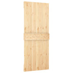 vidaXL Schiebetür Natürlich und Weiß 80 x 210 cm Massives Kiefernholz