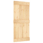 vidaXL Schiebetür Natürlich und Weiß 95 x 210 cm Massivkiefer