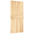vidaXL Schiebetür Natürlich und Weiß 95 x 210 cm Massivkiefer