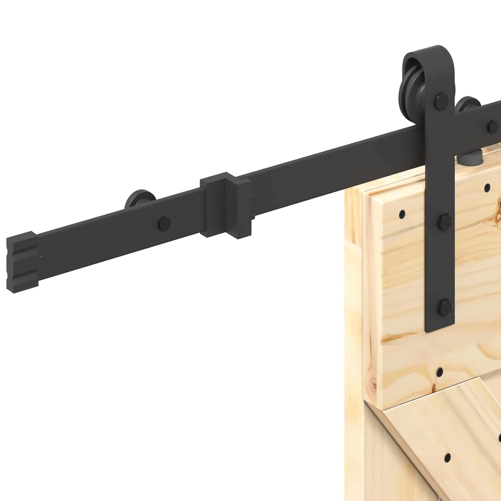 vidaXL Schiebetür NARVIK Natürlich und Schwarz 70 x 210 cm (152,5 cm)
