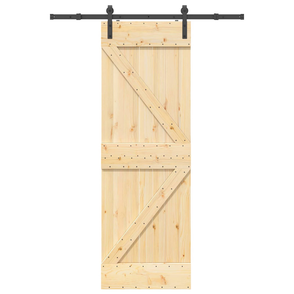 vidaXL Schiebetür NARVIK Natürlich und Schwarz 70 x 210 cm (152,5 cm)