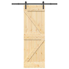vidaXL Schiebetür NARVIK Natürlich und Schwarz 70 x 210 cm (152,5 cm)