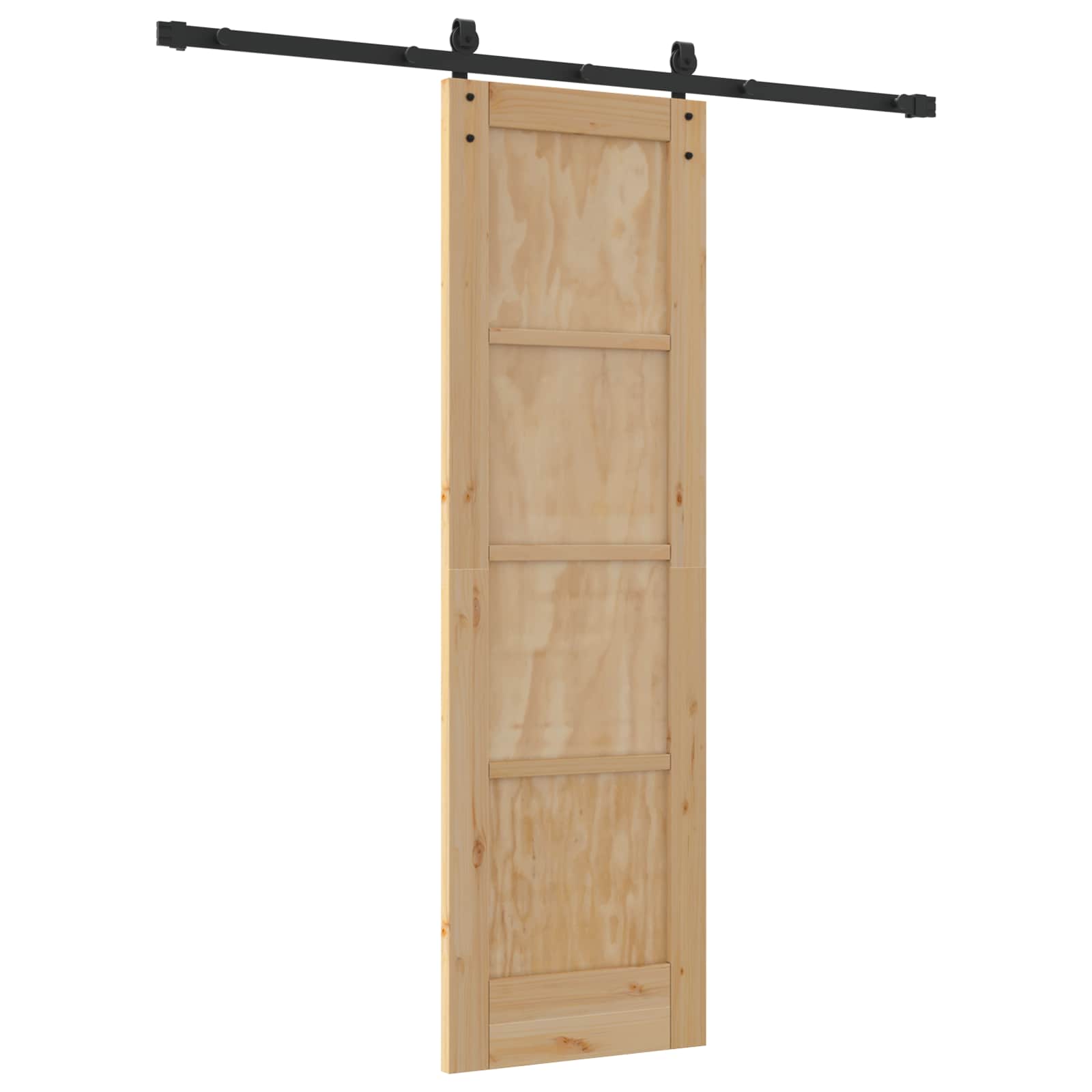 vidaXL Schiebetür Natürlich und Schwarz 61 x 198,5 cm