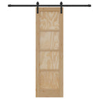 vidaXL Schiebetür Natürlich und Schwarz 61 x 198,5 cm