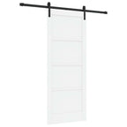 vidaXL Schiebetür Weiß und Schwarz 83 x 202 cm Massives Kiefernholz