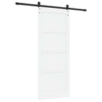 vidaXL Schiebetür Weiß und Schwarz 83 x 202 cm Massives Kiefernholz
