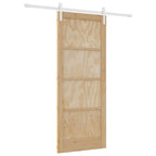 vidaXL Schiebetür Natürlich und Weiß 83 x 202 cm Massives Kiefernholz