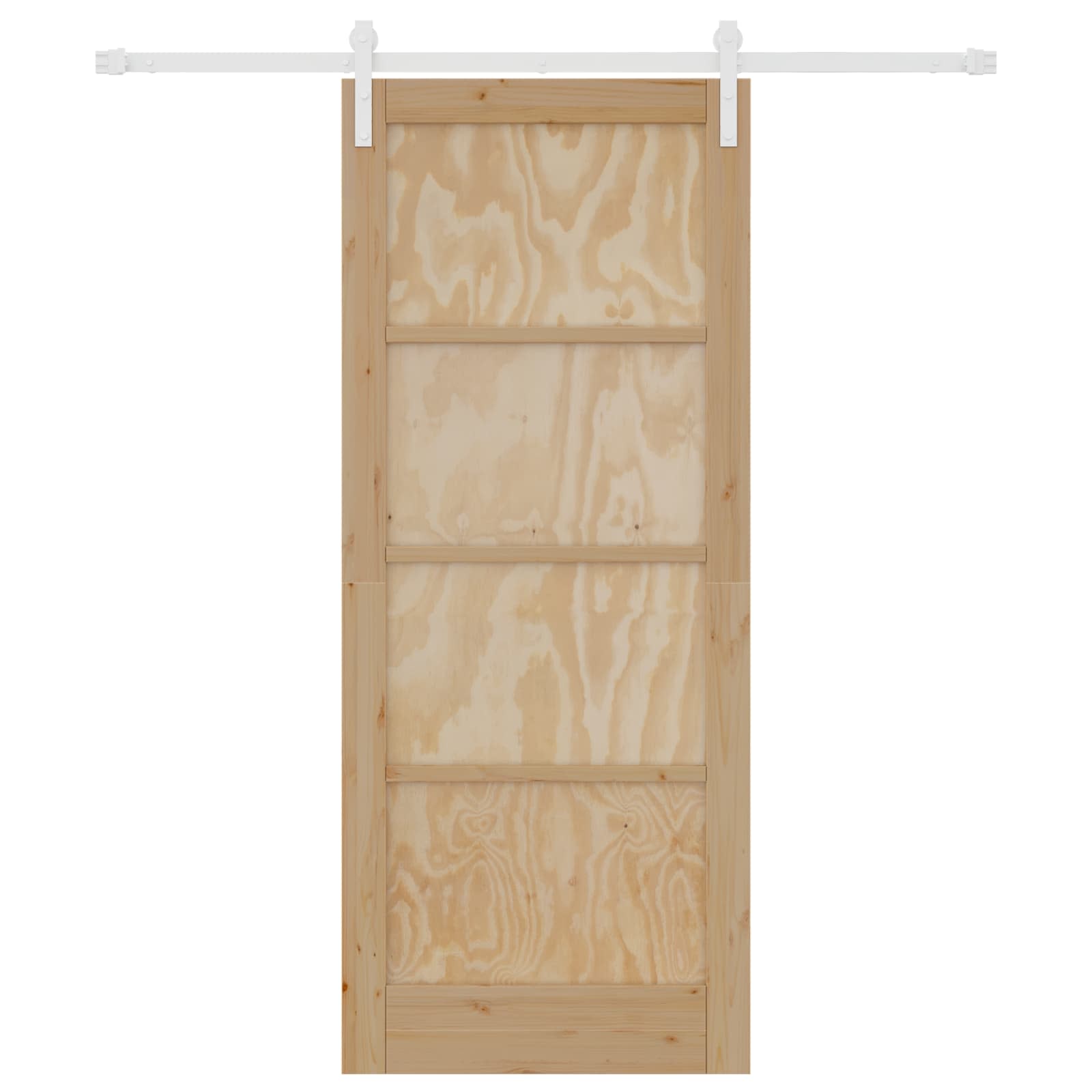vidaXL Schiebetür Natürlich und Weiß 83 x 202 cm Massives Kiefernholz