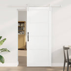 vidaXL Schiebetür Weiß 83 x 202 cm Massives Kiefernholz