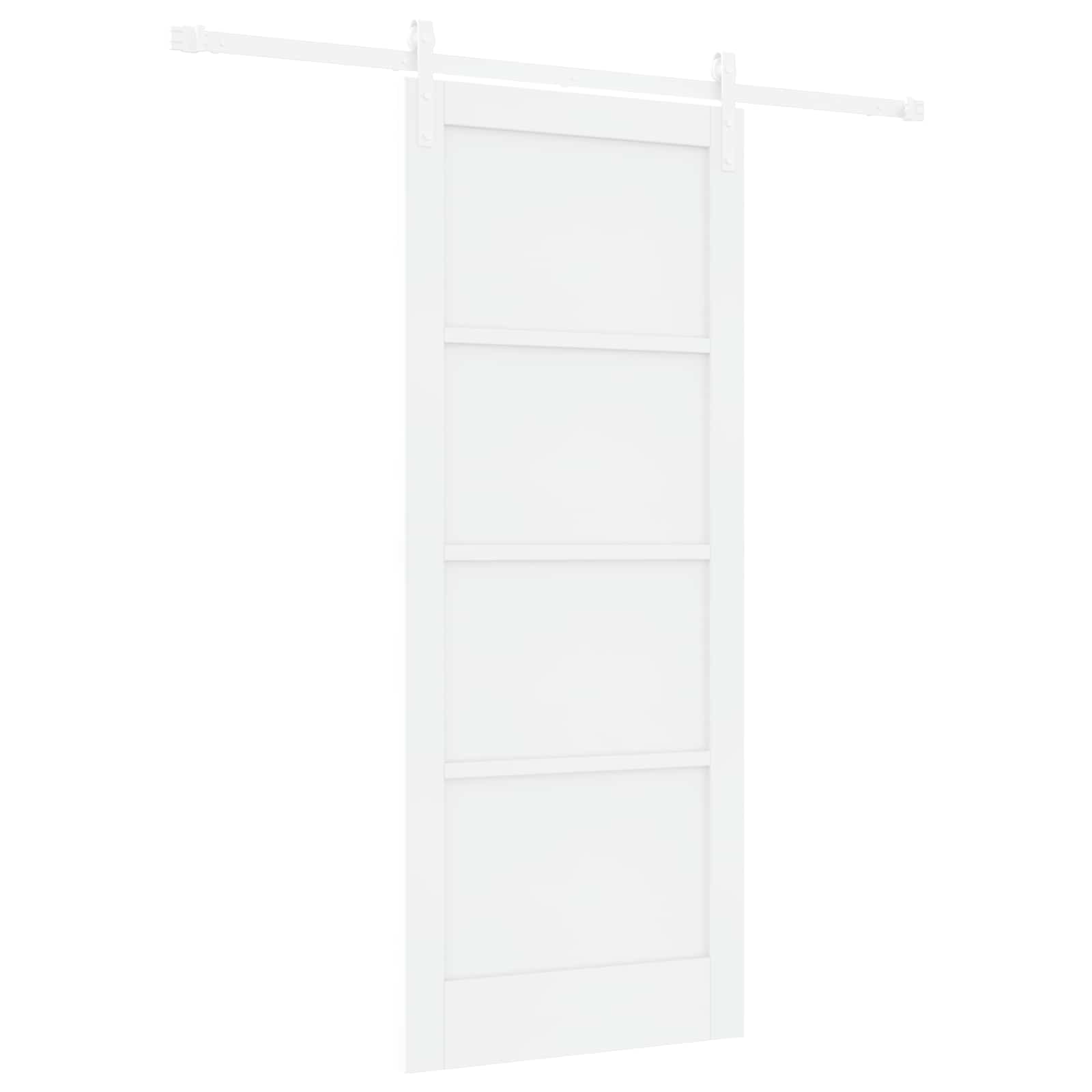 vidaXL Schiebetür Weiß 83 x 202 cm Massives Kiefernholz