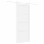 vidaXL Schiebetür Weiß 83 x 202 cm Massives Kiefernholz