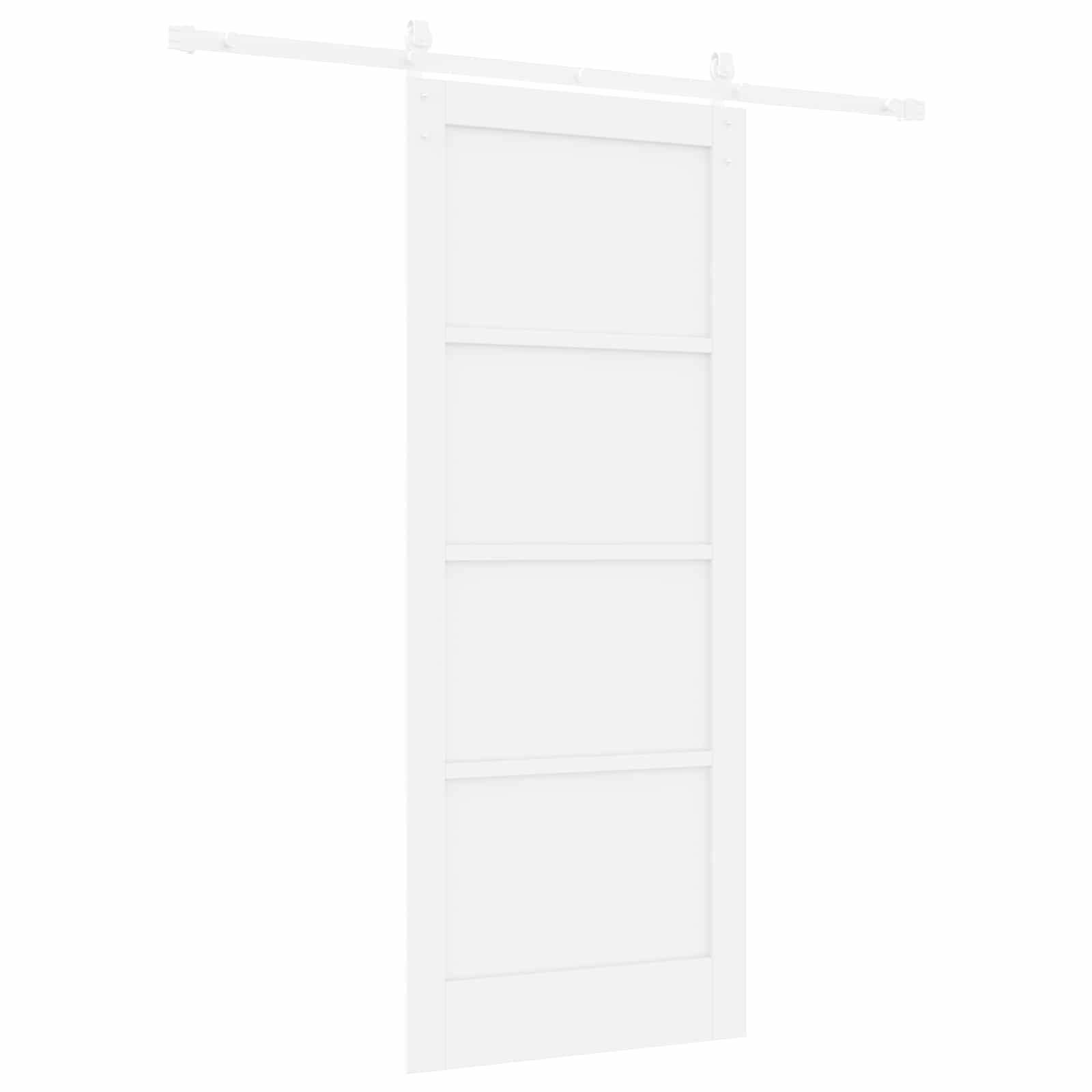 vidaXL Schiebetür Weiß 83 x 202 cm Massives Kiefernholz