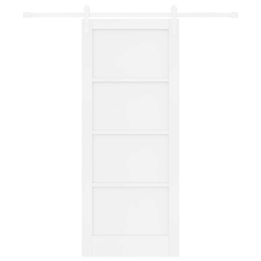 vidaXL Schiebetür Weiß 83 x 202 cm Massives Kiefernholz