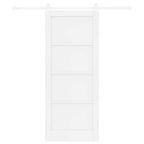 vidaXL Schiebetür Weiß 83 x 202 cm Massives Kiefernholz