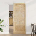 vidaXL Schiebetür Natürlich und Weiß 83 x 202 cm Massives Kiefernholz