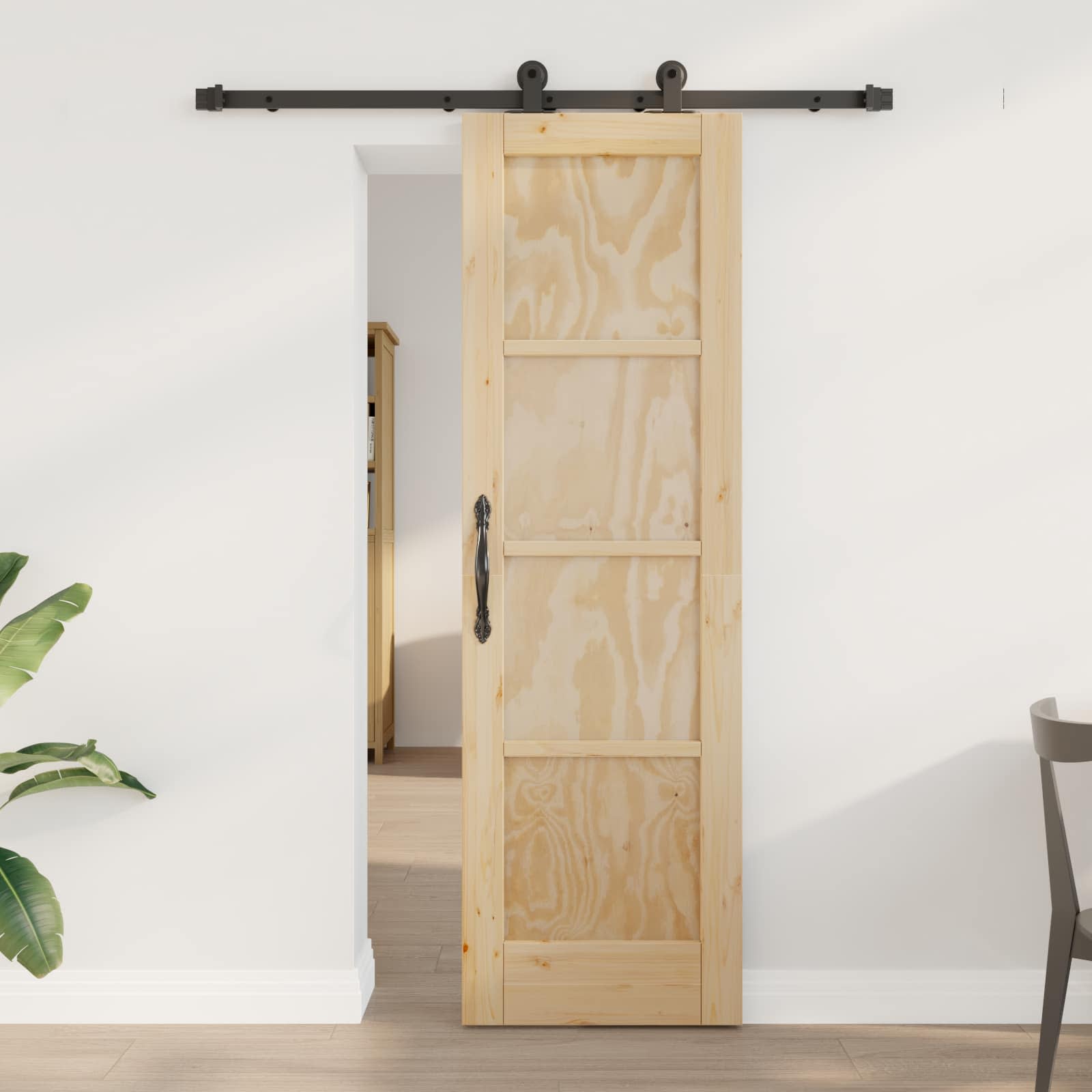 vidaXL Schiebetür ORKDAL Natur 61 x 198,5 cm Massives Kiefernholz