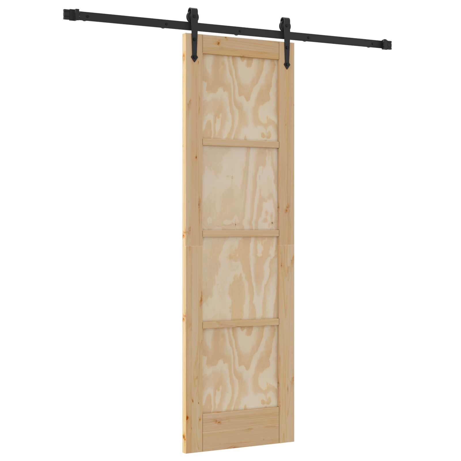 vidaXL Schiebetür ORKDAL Natürlich und Schwarz 61 x 198,5 cm