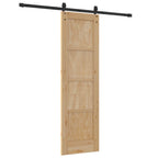 vidaXL Schiebetür ORKDAL Natürlich und Schwarz 61 x 198,5 cm