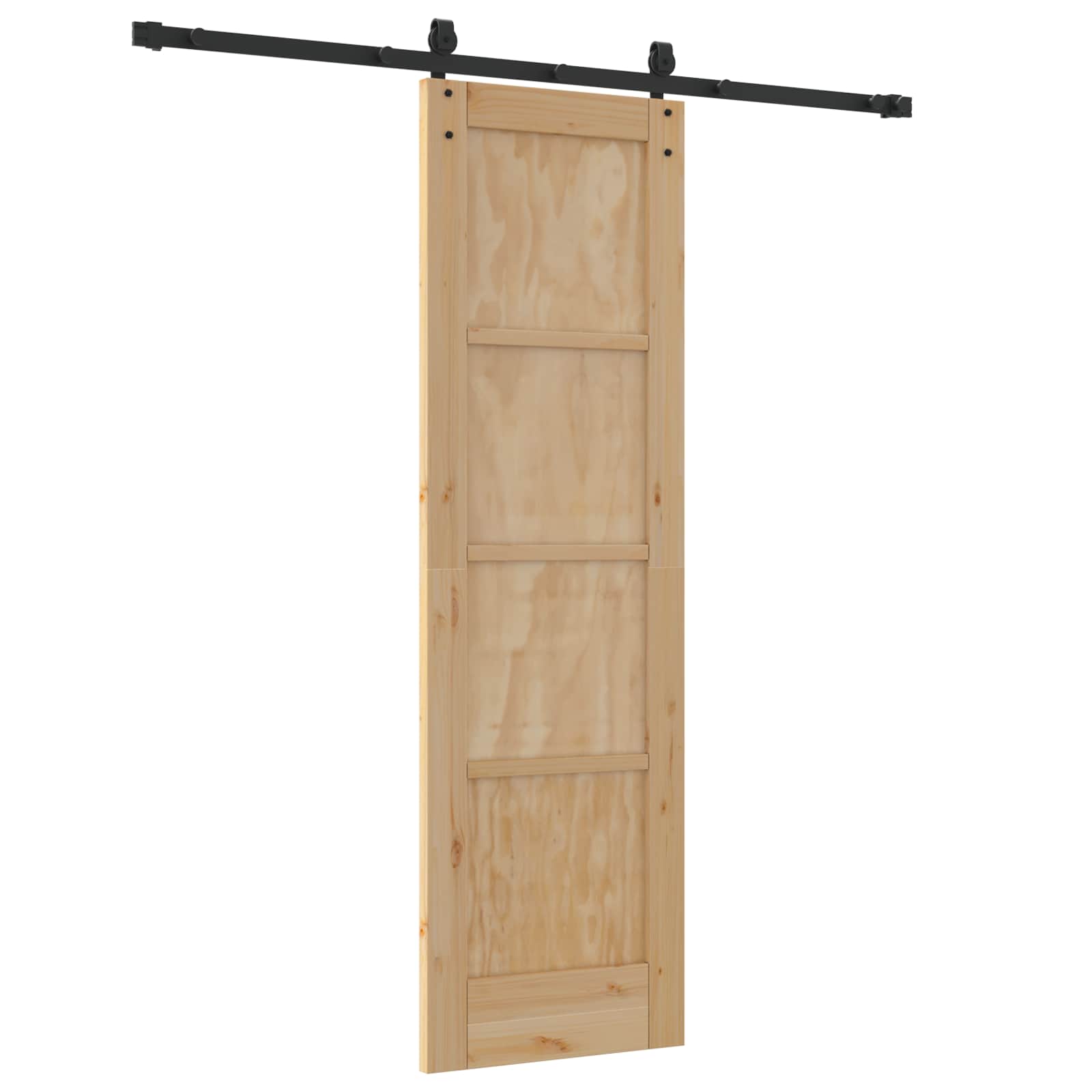 vidaXL Schiebetür ORKDAL Natürlich und Schwarz 61 x 198,5 cm