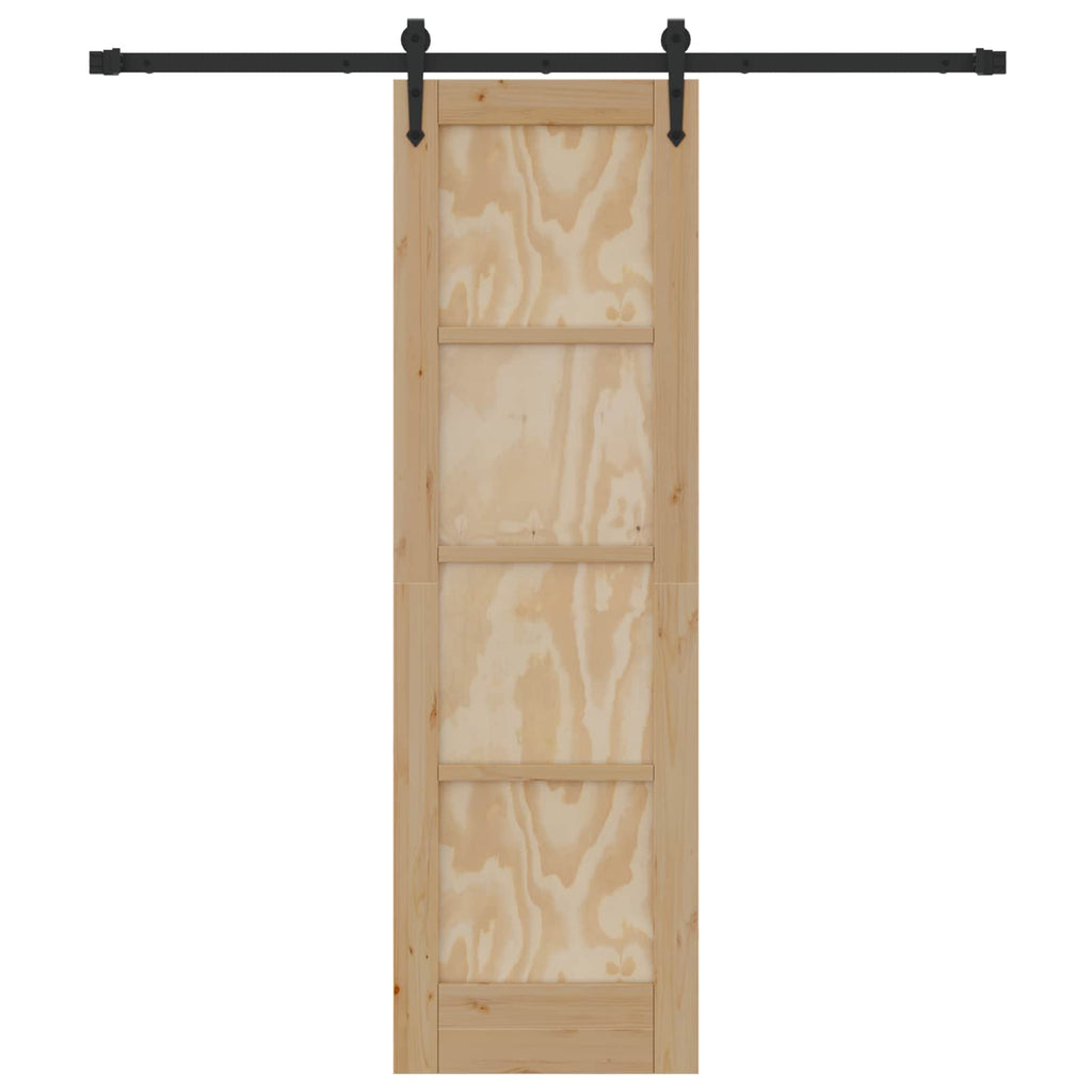 vidaXL Schiebetür ORKDAL Natürlich und Schwarz 61 x 198,5 cm