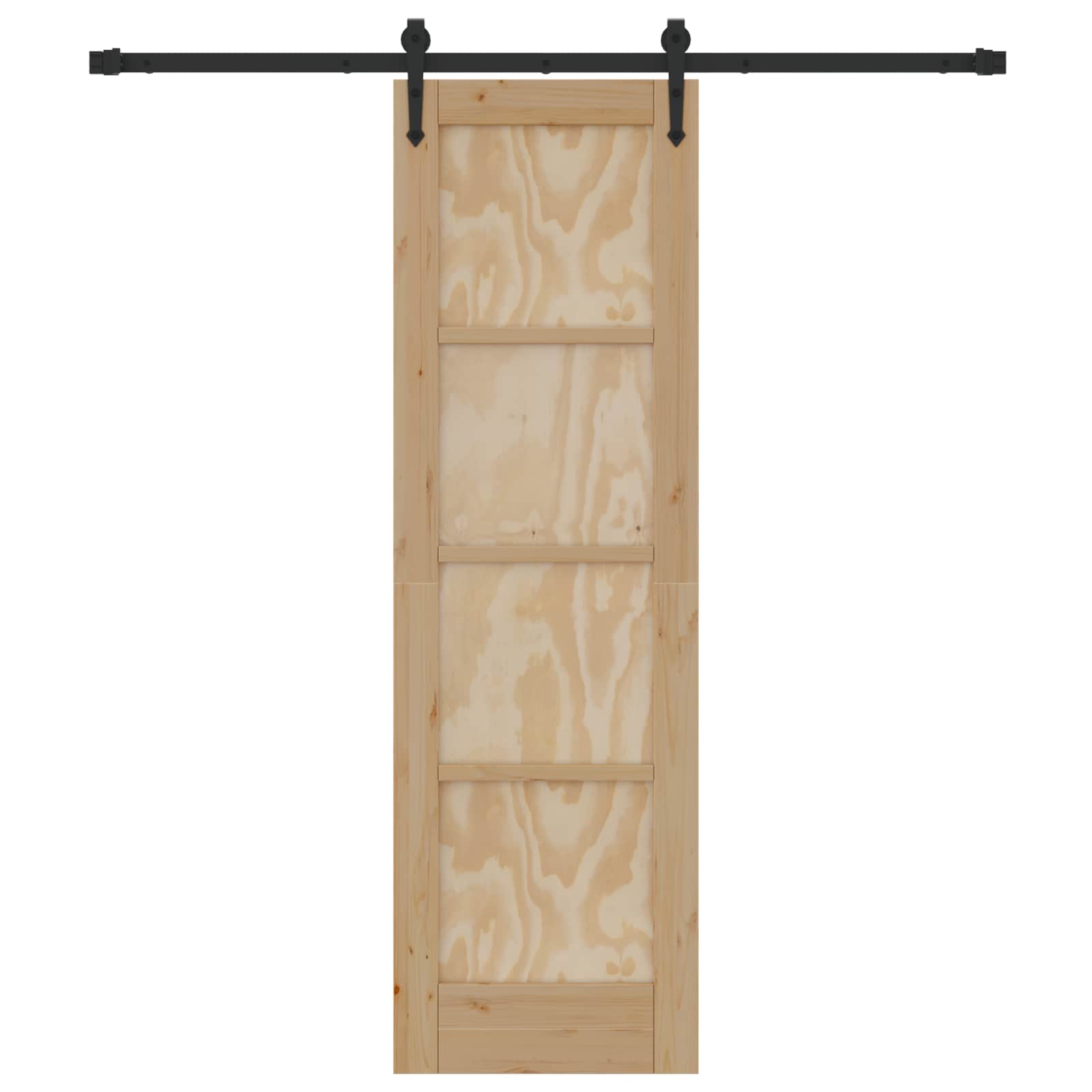 vidaXL Schiebetür ORKDAL Natürlich und Schwarz 61 x 198,5 cm