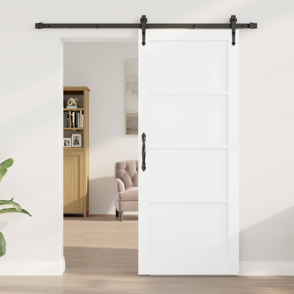 vidaXL Schiebetür ORKDAL Weiß und Schwarz 83 x 202 cm