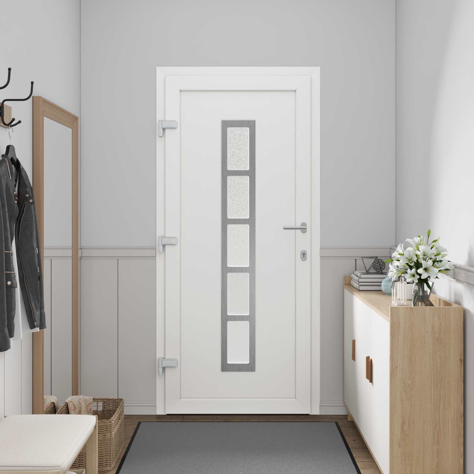 vidaXL Vordertür Weiß 88 x 200 cm PVC
