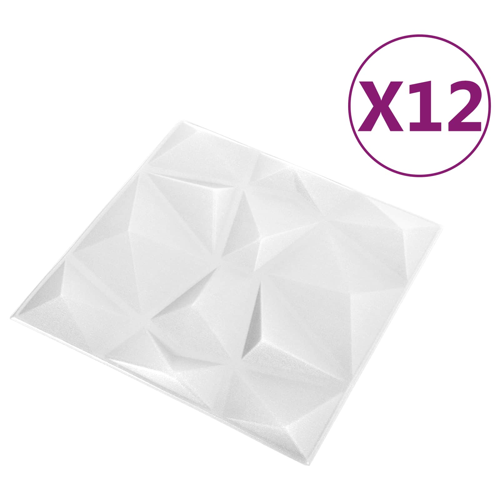 vidaXL Wandpaneele 12 pcs Diamant Weiß 50 x 50 cm XPS Schaum