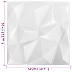 vidaXL Wandpaneele 24 pcs Diamant Weiß 50 x 50 cm XPS Schaum