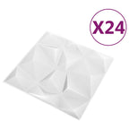 vidaXL Wandpaneele 24 pcs Diamant Weiß 50 x 50 cm XPS Schaum