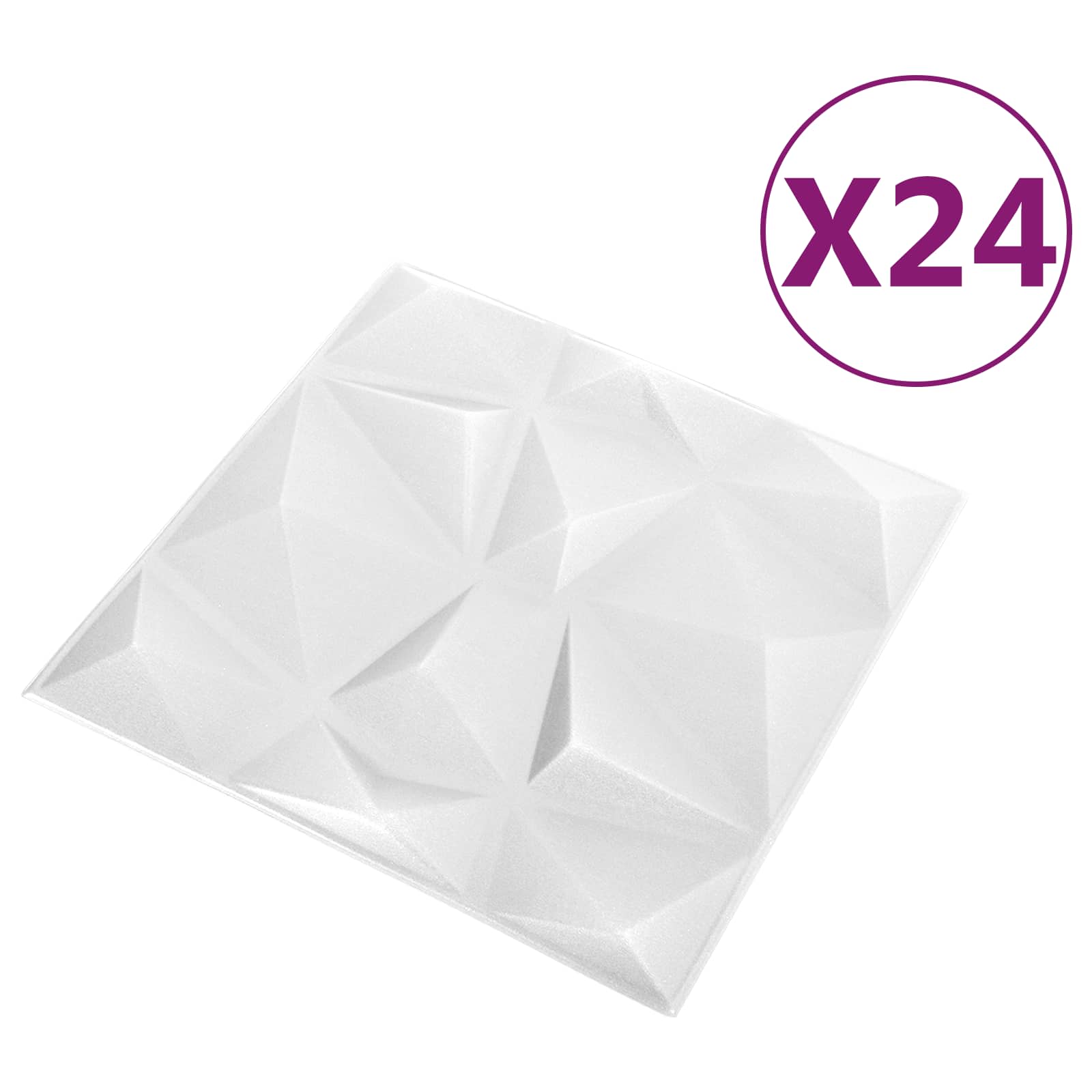 vidaXL Wandpaneele 24 pcs Diamant Weiß 50 x 50 cm XPS Schaum