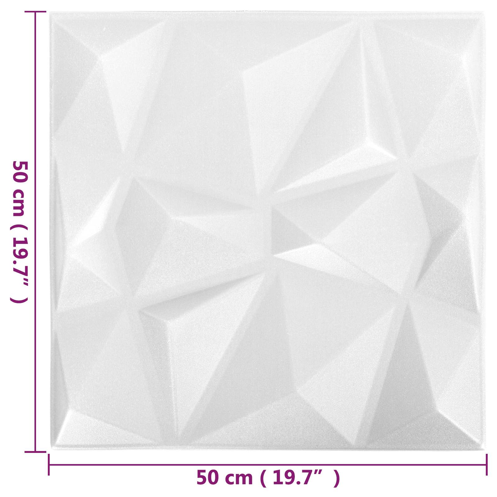 vidaXL Wandpaneele 48 pcs Diamant Weiß 50 x 50 cm XPS Schaum