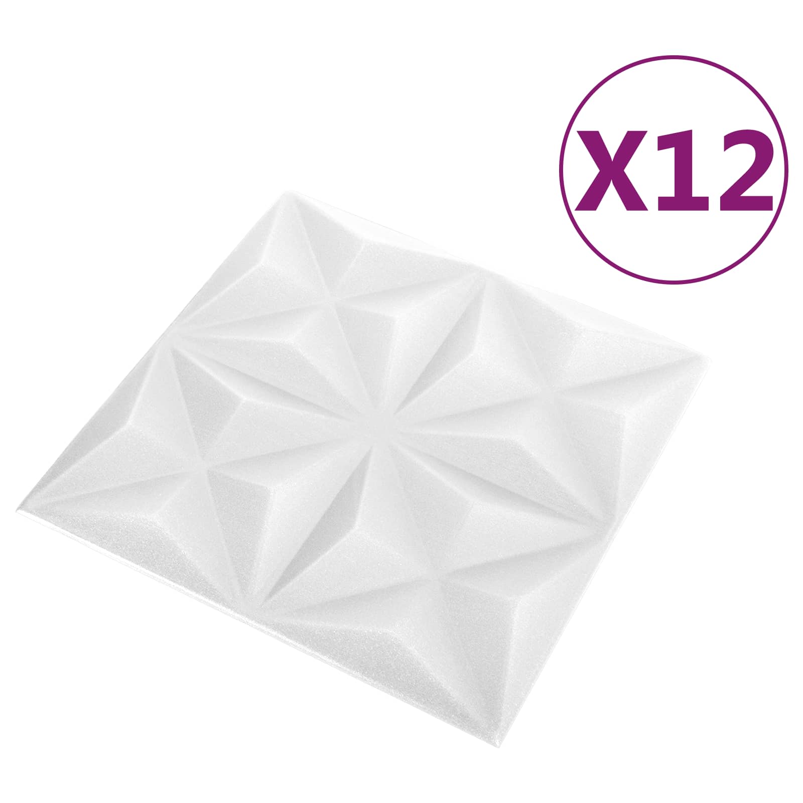 vidaXL Wandpaneele 12 pcs Origami Weiß 50 x 50 cm XPS Schaum