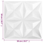 vidaXL Wandpaneele 24 pcs Origami Weiß 50 x 50 cm XPS Schaum