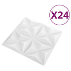vidaXL Wandpaneele 24 pcs Origami Weiß 50 x 50 cm XPS Schaum