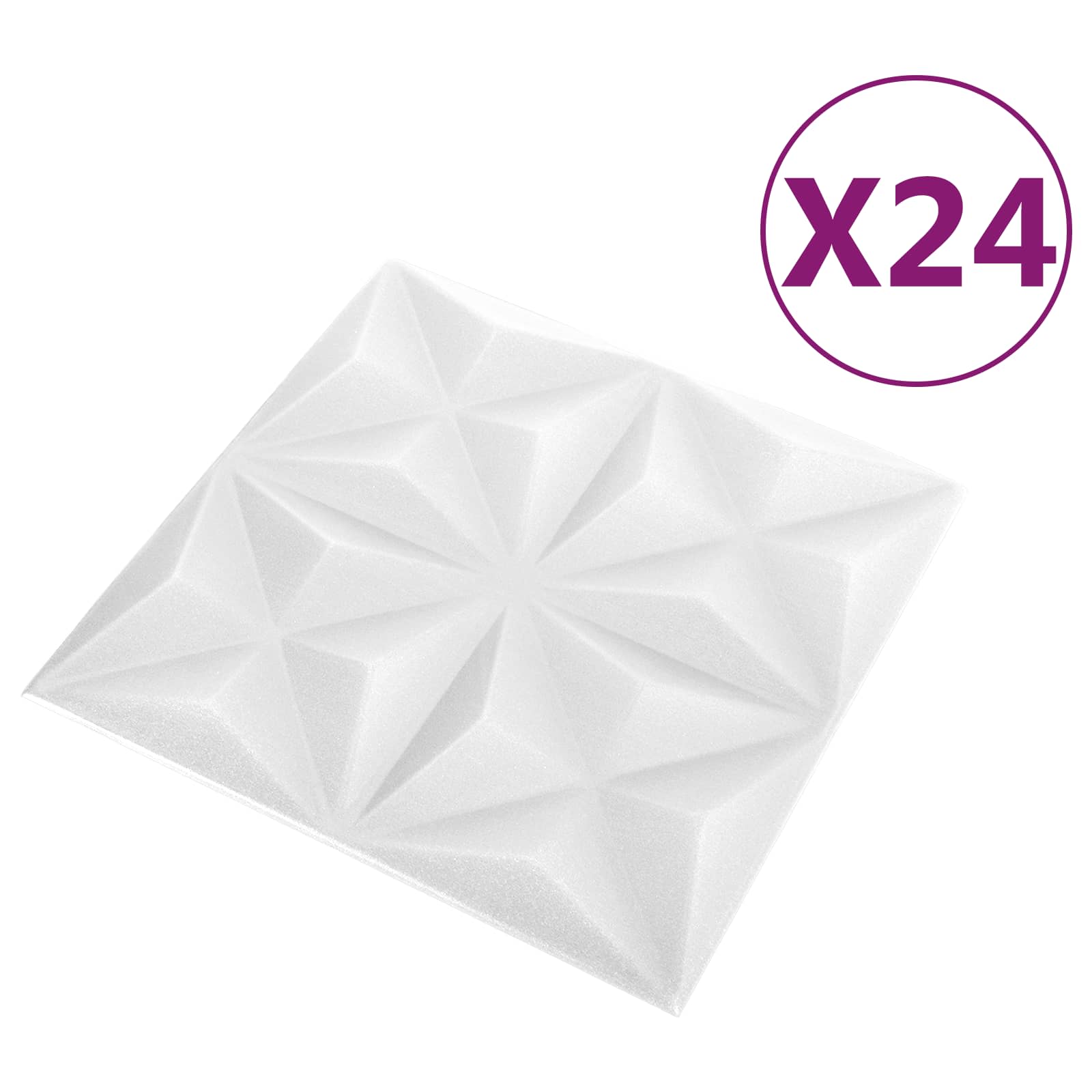 vidaXL Wandpaneele 24 pcs Origami Weiß 50 x 50 cm XPS Schaum