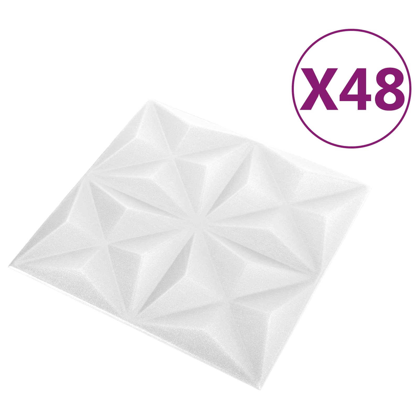 vidaXL Wandpaneele 48 pcs Origami Weiß 50 x 50 cm XPS Schaum