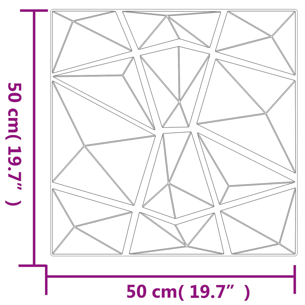 vidaXL Wandpaneele 48 pcs Betongrau 50 x 50 cm XPS Schaum