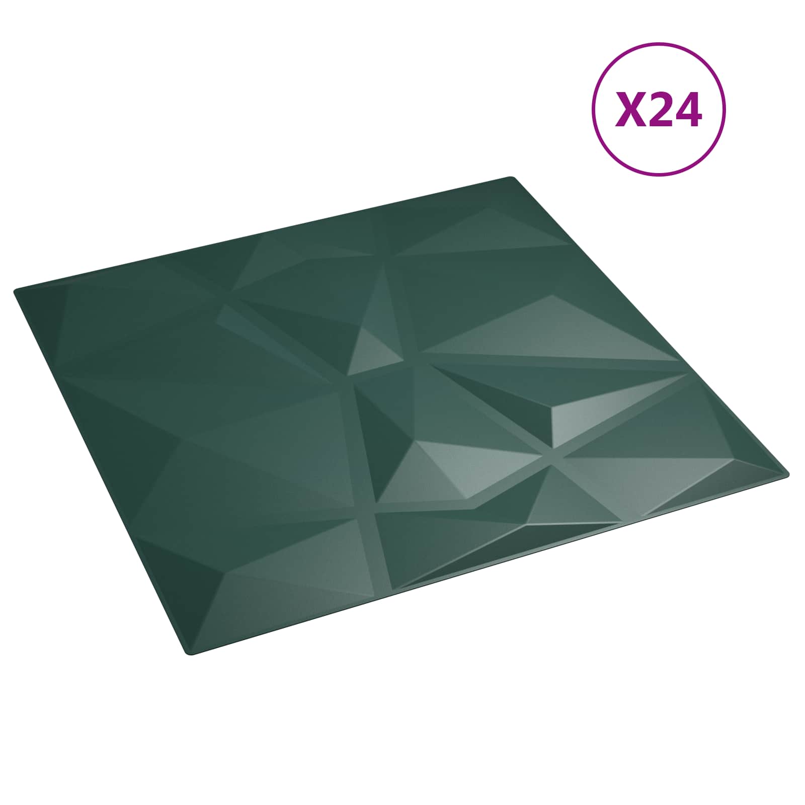 vidaXL Wandpaneele 24 pcs Grün 50 x 50 cm XPS Schaum