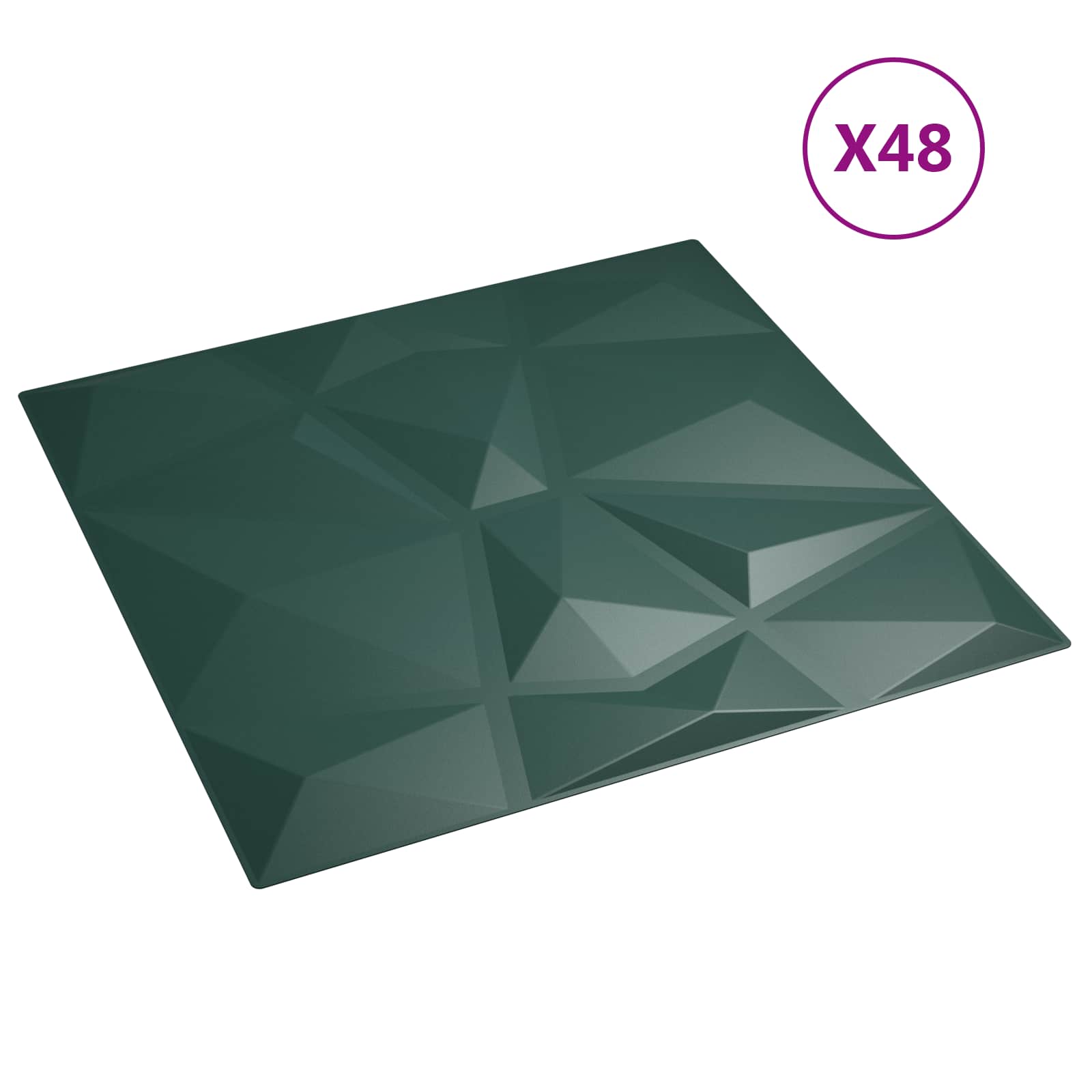 vidaXL Wandpaneele 48 pcs Grün 50 x 50 cm XPS Schaum