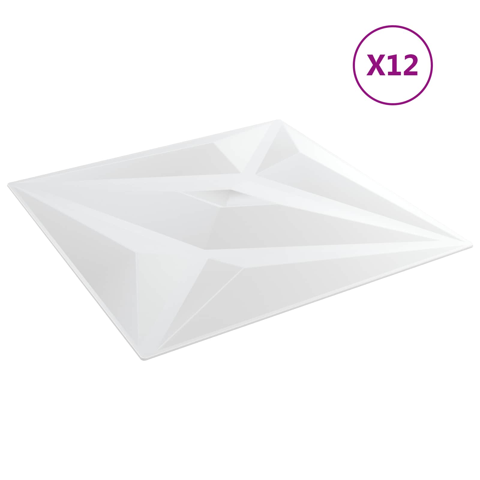vidaXL Wandpaneele Stern 12 pcs Weiß Stern 50 x 50 cm XPS Schaum