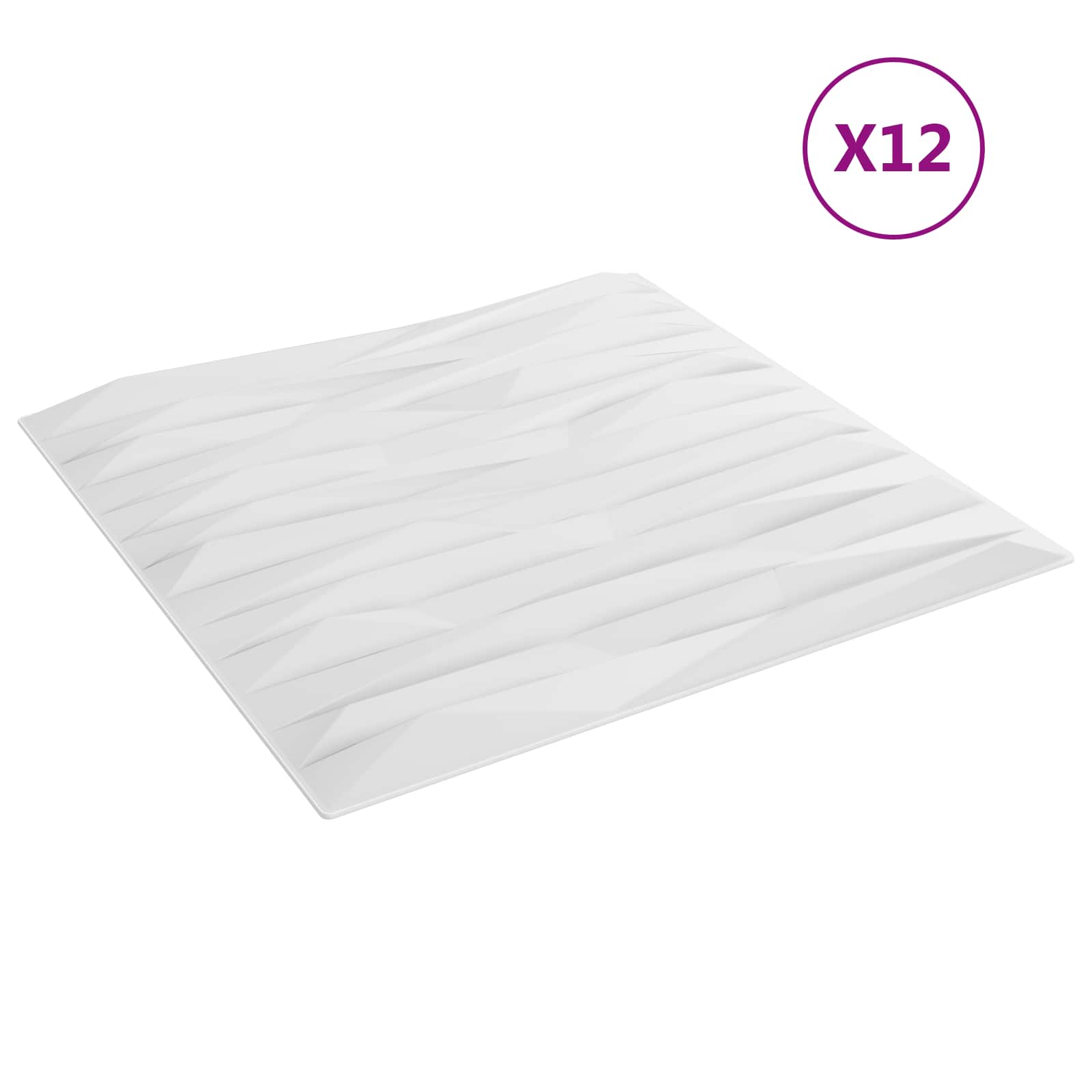 vidaXL Wandpaneele 12 pcs Weiß Stein 50 x 50 cm XPS Schaum