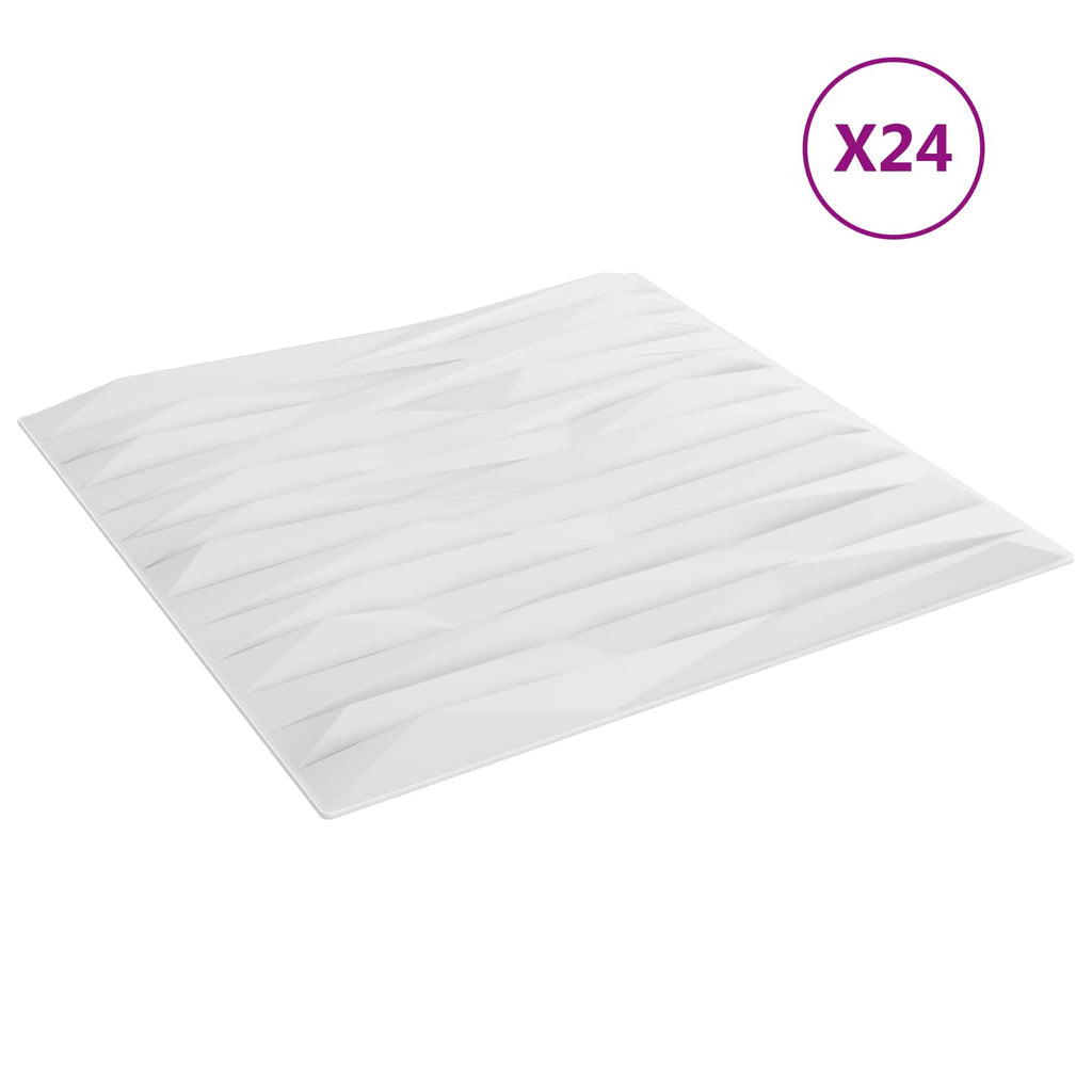 vidaXL Wandpaneele 24 pcs Weiß Stein 50 x 50 cm XPS Schaum