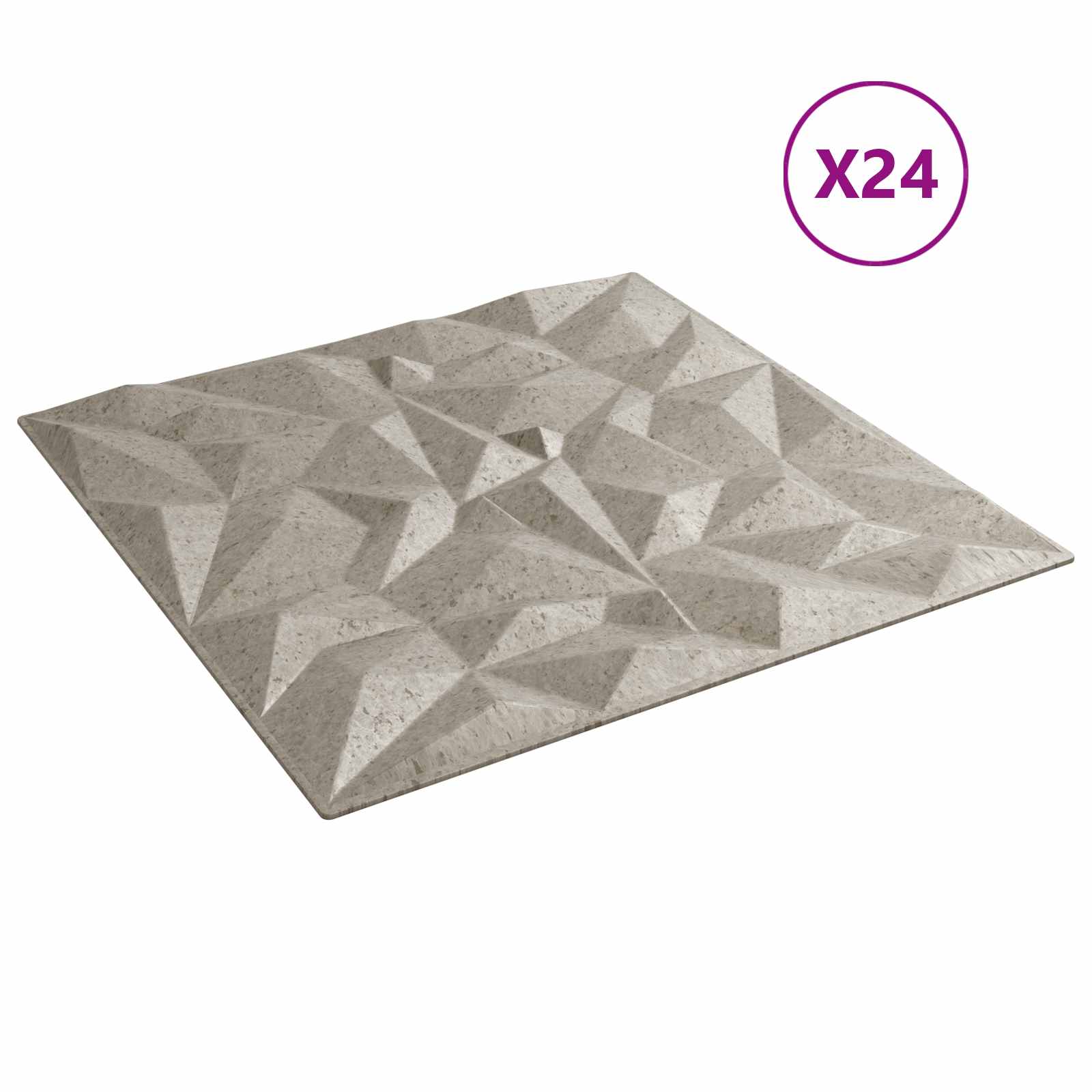 vidaXL Wandpaneele 24 pcs Amethyst Beton 50 x 50 cm XPS Schaum