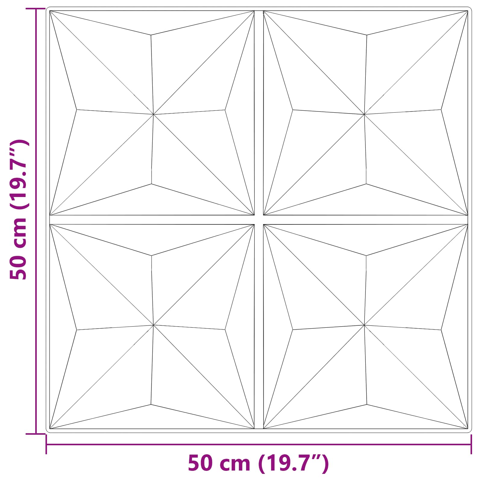 vidaXL Wandpaneele 24 pcs Origami Beton 50 x 50 cm XPS Schaum